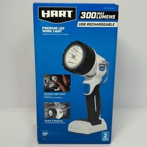 HART Premium LED Work Light 300 Lumens USB Rechargeable Magnetic Rotating Head